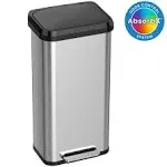 iTouchless SoftStep EXP 20 Gallon Step Pedal Trash Can with AbsorbX Odor Filter, Stainless Steel with Durable Plastic Lid, 75 Liter Garbage Bin for