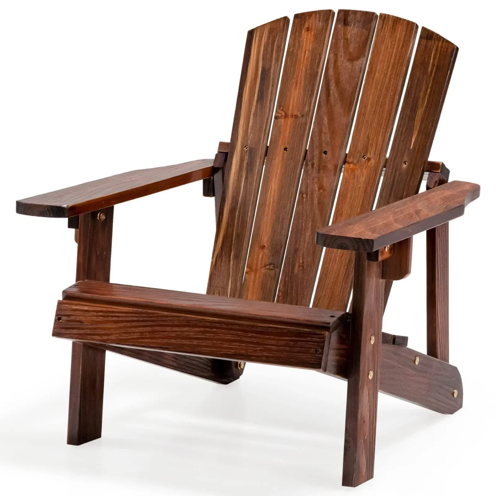 Kid's Adirondack Chair with High Backrest and Arm Rest-Coffee | Costway