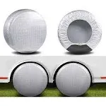 Tire Covers Set of 4 Waterproof Anti-UV Sun Snow Rain Tire Covers for Trailer...