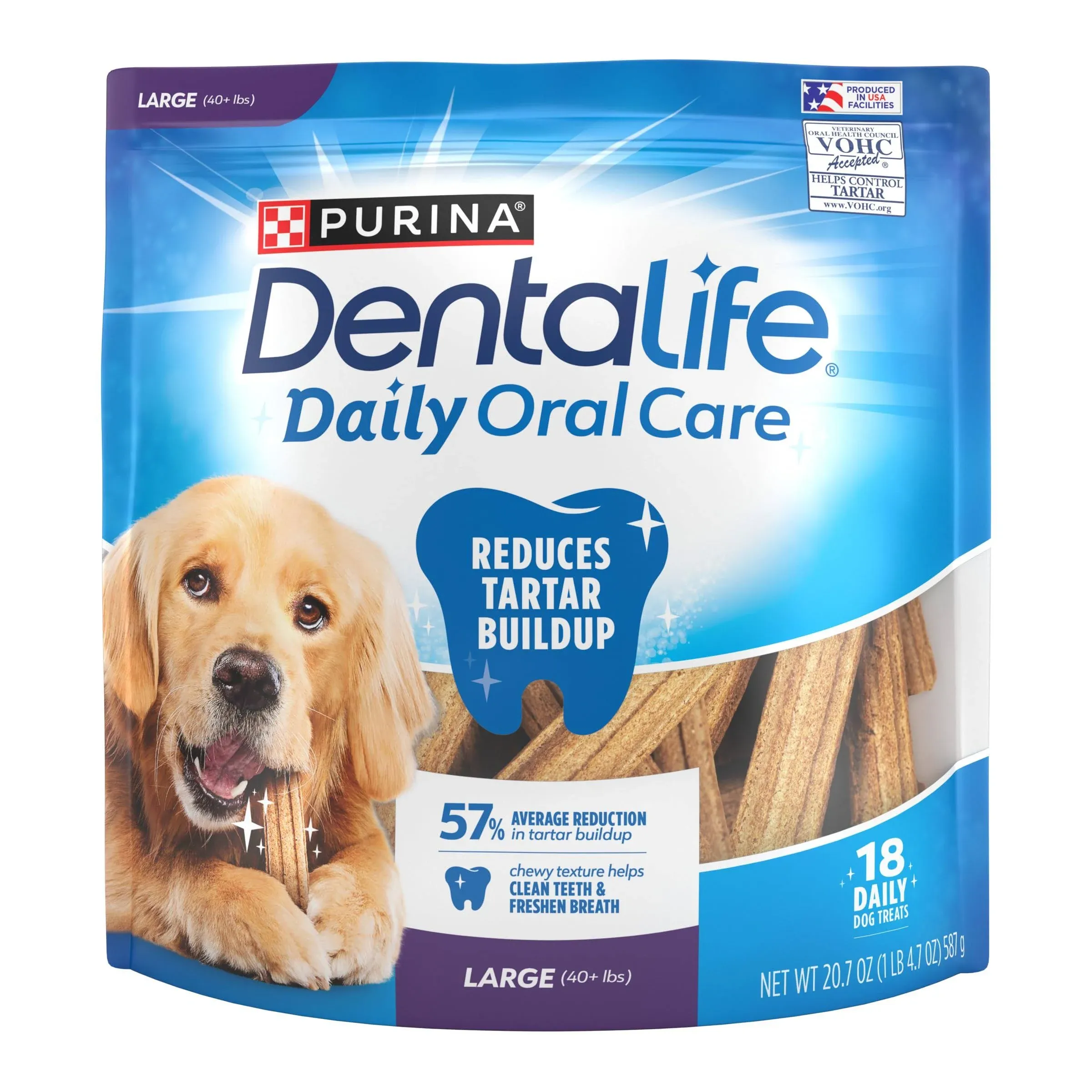 Purina DentaLife Daily Oral Care Dog Treats - Large - 18 Count