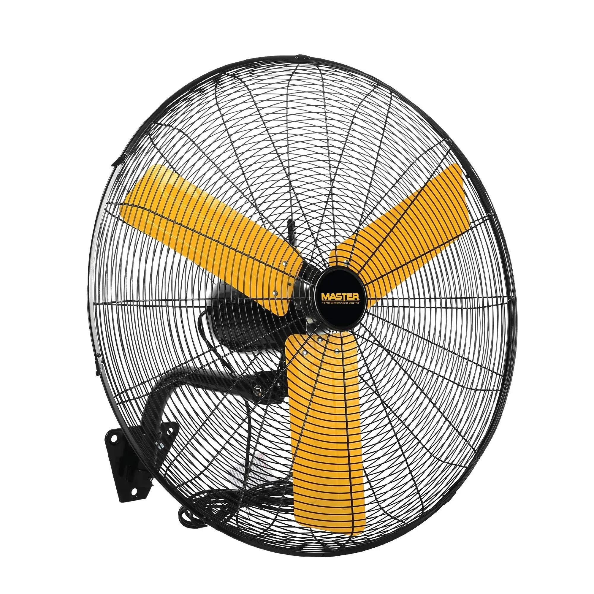 Master 24 Inch Industrial High Velocity Wall Mount Fan - Direct Drive, All-Metal Construction with Steel-Coated Safety Grill, 3 Speed Settings (MAC-24W)