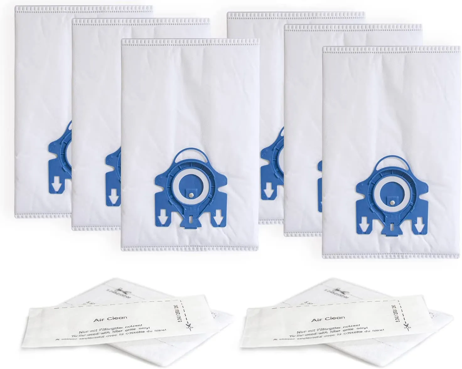 Airclean GN 3D Bags Compatible with Miele Classic C1, Complete C1, Complete C2,