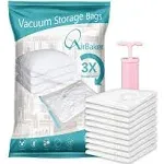 10 Pack (Medium) Vacuum Storage Bags, Space Saver Sealer Bags for Clothes Comforters Blankets Pillows with Travel Hand Pump