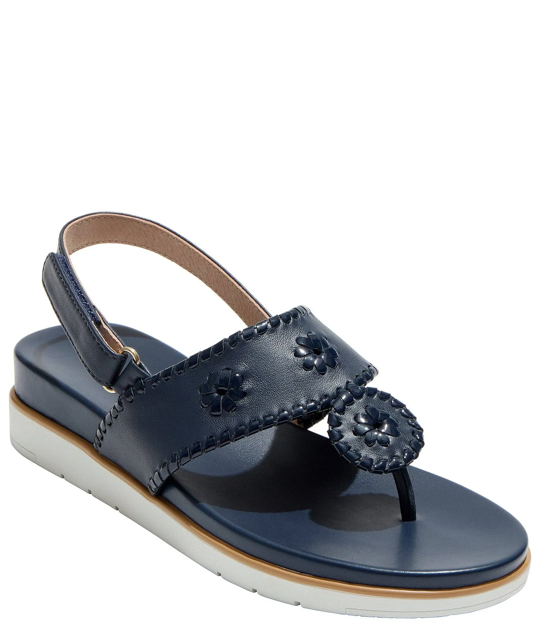 Jack Rogers Jacks Weekend Leather Slingback Thong Sandals - 5M