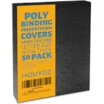 50 Pack 16 Mil Poly Binding CoversSand Texture Binding Presentation Covers8.5...