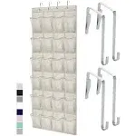 Gorilla Grip Over The Door Shoe Organizer, 24 Large Breathable Mesh Pockets, Space Saving Hanging Storage Holder, Closet Rack Hanger Holds Up to 40