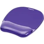 Fellowes Gel Crystal Transparent Mousepad and Wrist Rest - Purple, 9.05" x 7.95"