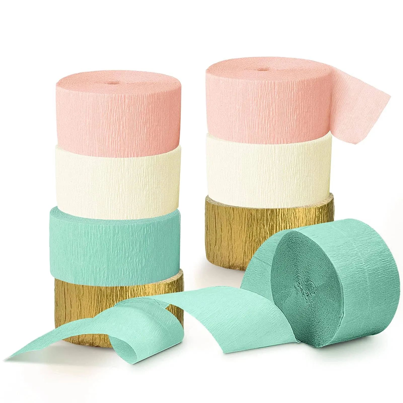 Pastel Party Decorations 8 Rolls Mint Green Pink Crepe Paper Streamers Paper ...