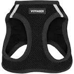 Voyager Step-in Air Dog Harness - All Weather Mesh, Reflective, No Pull Harness for Small, Medium Dogs, Cats - Secure with Hook & Loop Fastener, Buckle, Double D-Rings - Black, S