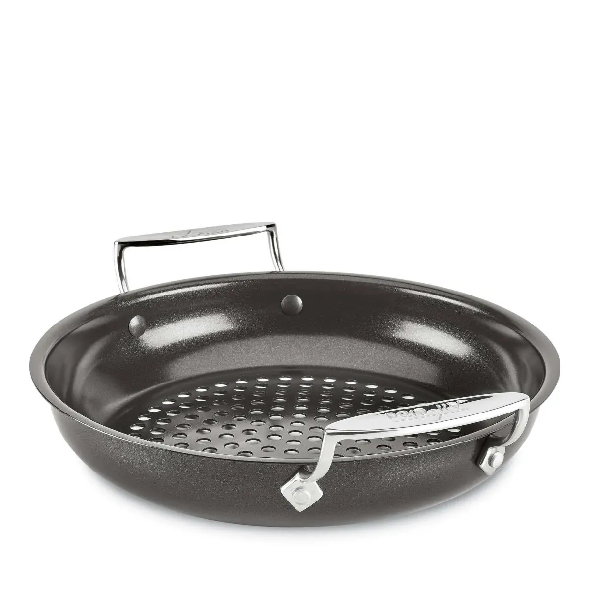 New All Clad Outdoor Nonstick Grill Roasting Basket 11&#034; Brushed Stainless Steel