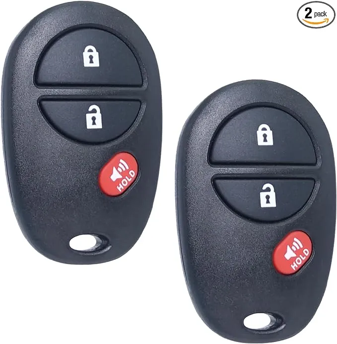 Key Fob Keyless Entry Fits for Toyota 2007-2017 Tundra /2005-2016 Tacoma / 2008-2013 Highlander / 2004-2015 Sienna /2008-2016 Sequoia Remote Control Replacement GQ43VT20T 89742-AE010 3 Buttons