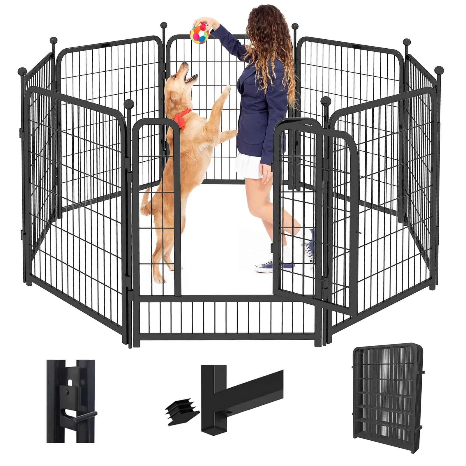 Jhsomdr 40" Height Foldable Dog Playpen