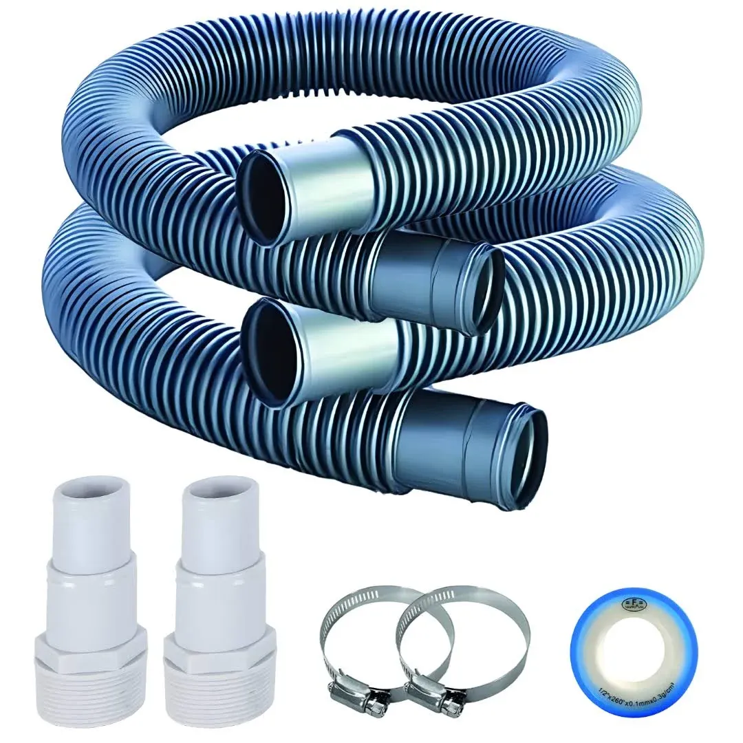 FibroPool 1 1/4" Swimming Pool Filter Hose Replacement Kit (6 Feet, 2 Pack)