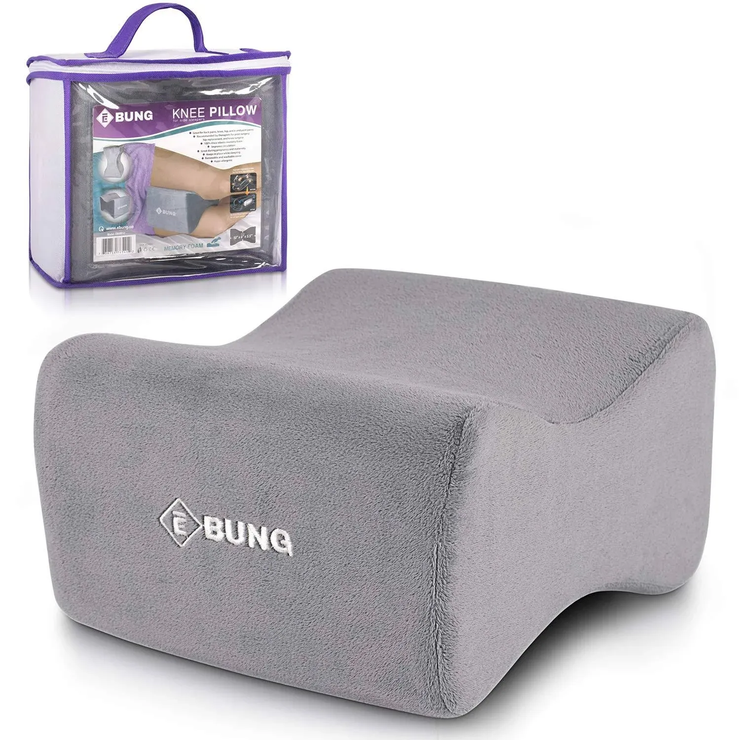 EBUNG Memory Foam Knee Pillow &amp; Leg Pillow for Hip, Back, Leg, Knee Pain Relief