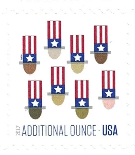 2017 Uncle Sam’s Hat Additional Ounce Sheet of Twenty Stamps Scott 5174 By USPS