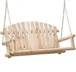 Wooden Porch Swing 2-Seater, Bench Swing with Hanging Chains, Heavy Duty 800