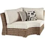 Beachcroft Nuvella Fabric/Resin Wicker Outdoor Corner Chair