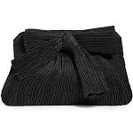 Loeffler Randall Women's Rayne Pleated Bow Frame Clutch Black