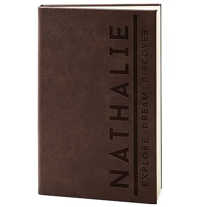 Personalized Favors Personalized Leather Journal, Dark Brown, Lined Pages ...