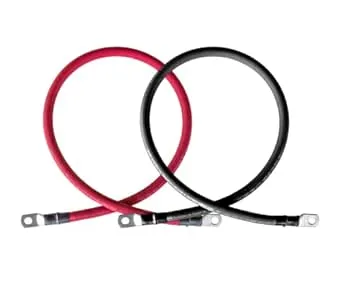 2/0 AWG 2/0 Gauge Red + Black Pure Copper Battery Inverter Cables Solar, RV, Car, Boat 4 feet 3/8" Cable Lugs