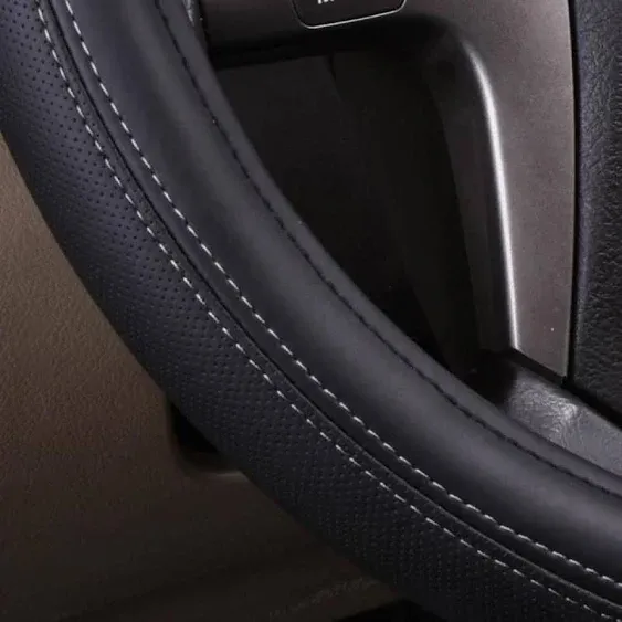 Car Pass Wood Grain Universal Leather Steering Wheel Cover Fit for trucks,suvs ...