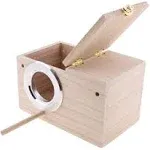 PINVNBY Parakeet Nesting Box Bird House for Cage Wood Mating Box Bird Breeding Box for Lovebirds, Cockatoo, Budgie, Finch, Canary Small and Medium Sized Birds (M:7.9 * 4.7 * 4.7 inch)