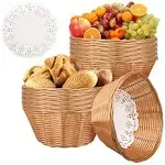 12 Pcs Round Small Bread Baskets Plastic Diner Style Baskets For Serving 7x7x3 I