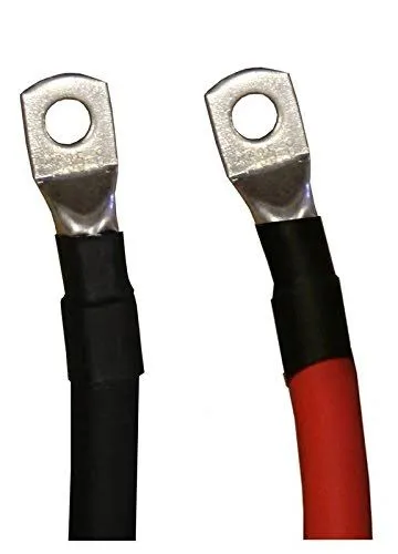 2/0 AWG 2/0 Gauge Red + Black Pure Copper Battery Inverter Cables Solar, RV, Car, Boat 7 feet 3/8" + 5/16" Cable Lugs