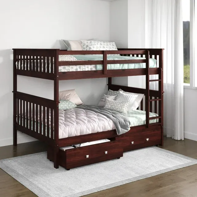 Donco Kids Full/full Mission Bunk Bed With Dual Underbed Drawers