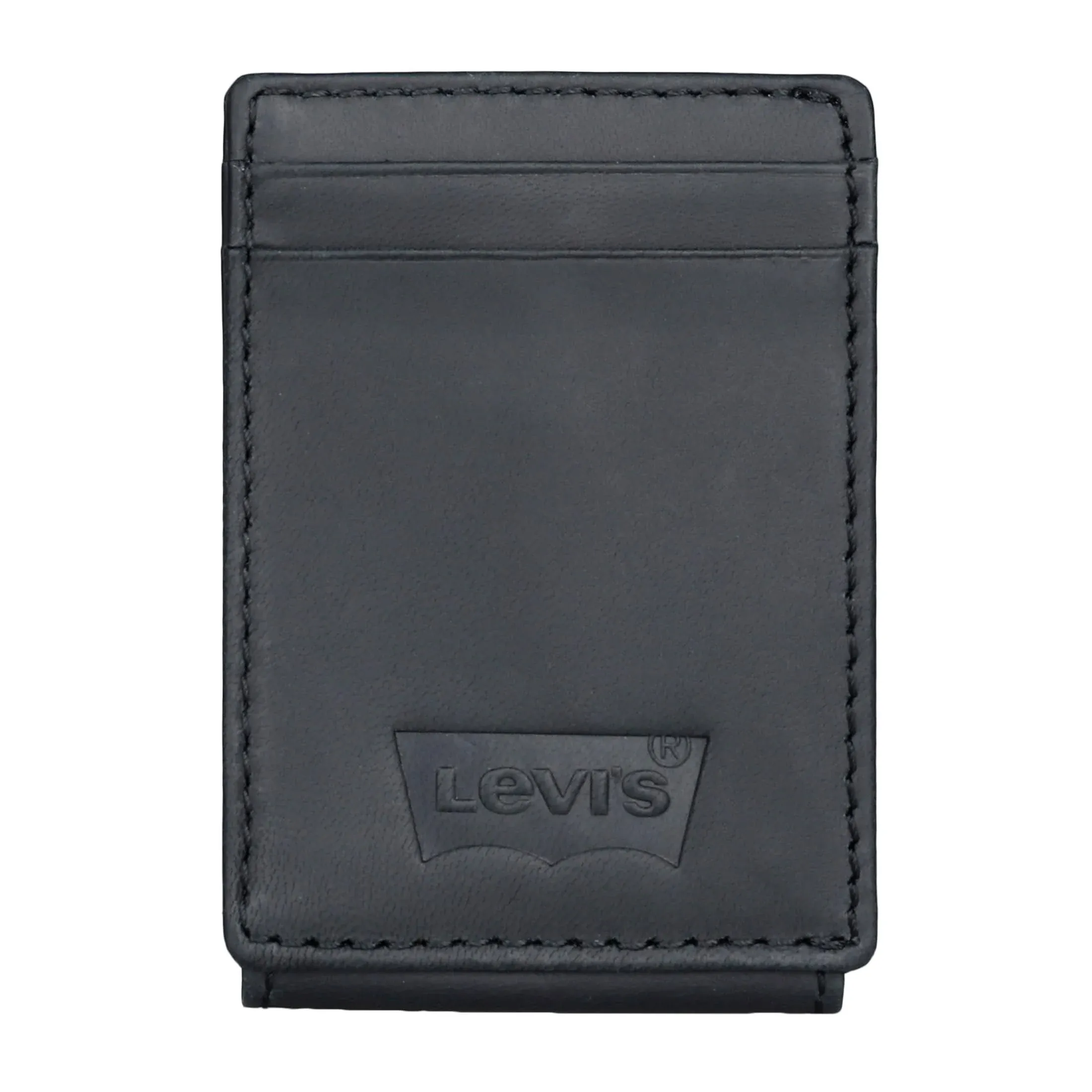 Levi&#039;s Men&#039;s RFID Magnetic Front Pocket Card Case  Slim Wallet Brown