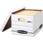 Bankers Box 0006301 EasyLift Storage Box - Letter- Lift-Off Lid - White/Blue - 12/Carton