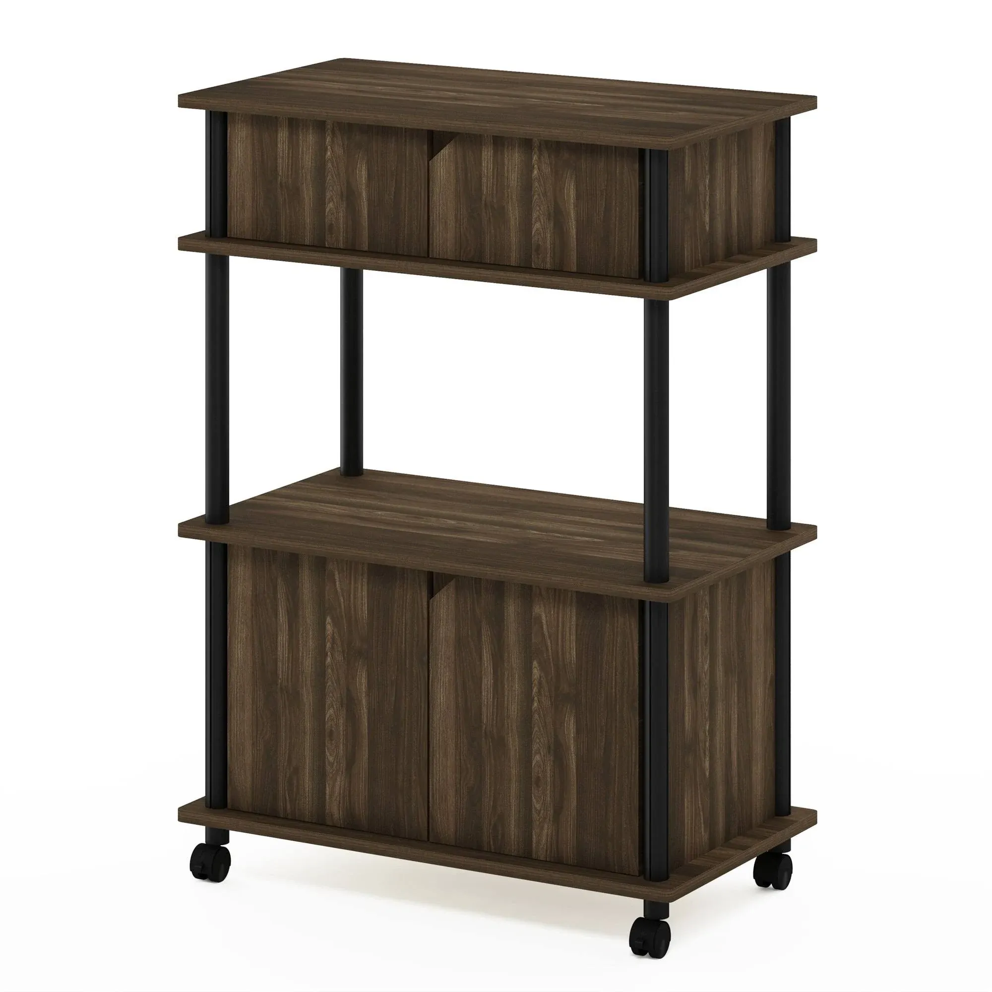 Furinno Turn-N-Tube Toolless Storage Cart with Cabinet