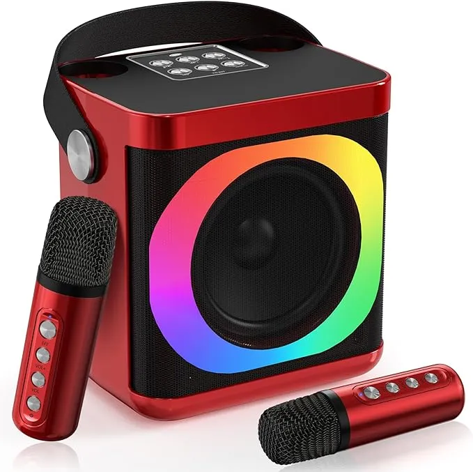 Karaoke Machine with 2 Wireless Microphones,XI<wbr/>ZJ 2023 New Portable Karaoke Ma...