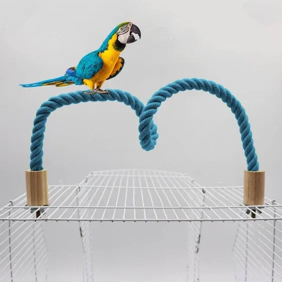 2 Pack Bird Rope Perch, Bird Rope Swing Perch, Bird Cage Stand Pole Accessories, Bird Standing Climbing Toy for Parrot Parakeet Budgies Cockatiels Lovebirds (39.37"/100 cm)