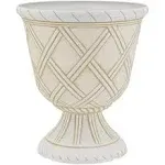 Arcadia Garden Products Lattice 10 in. W x 11 in. Brushed Beige Plastic Urn PL60BG