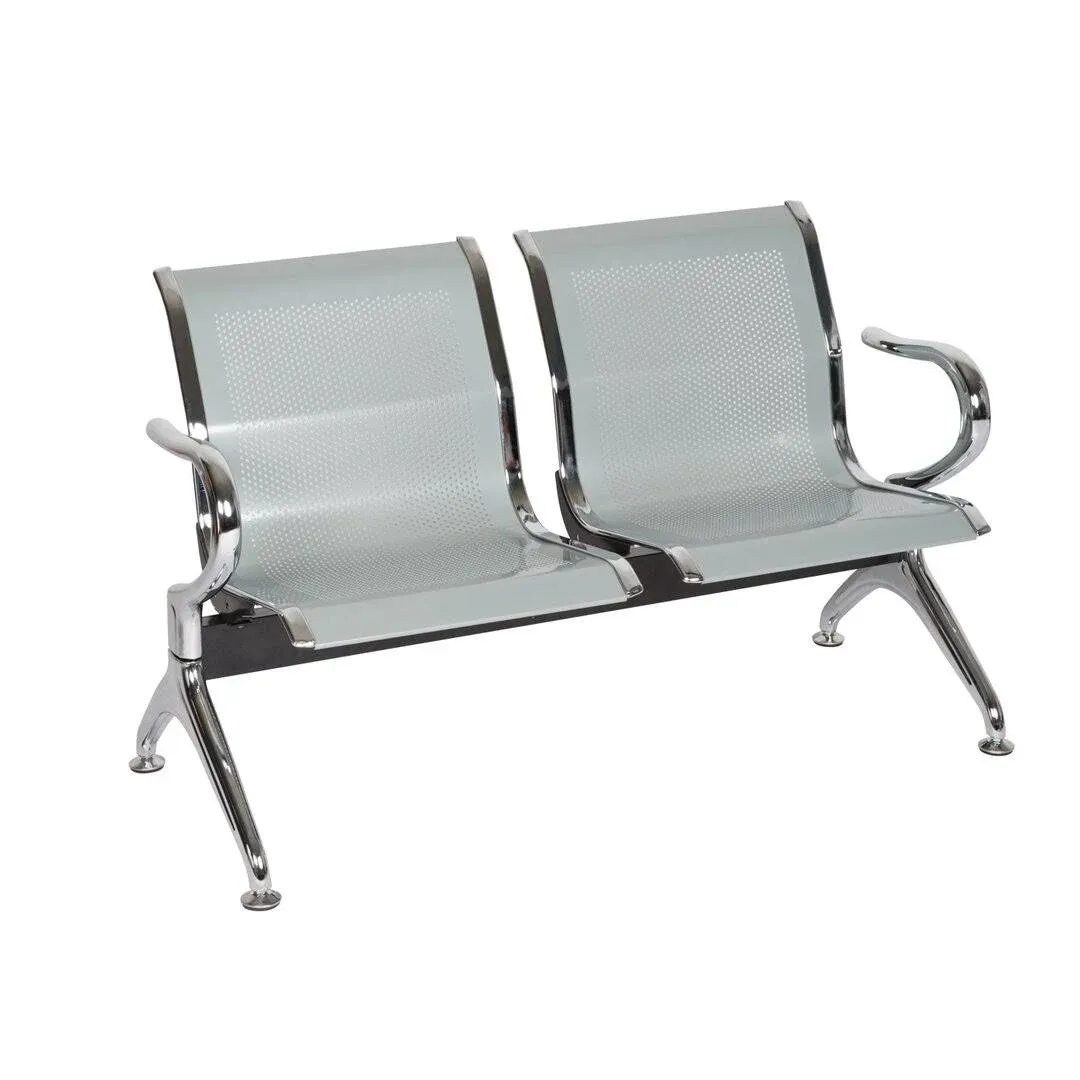 2 Seat Sliver Stainless Steel irport Hospital Bank Office Hallway Waiting Chair