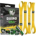 Rhino USA Soft Loops Motorcycle Tie Down Straps 4pk - 10,427lb Max Break Strengt