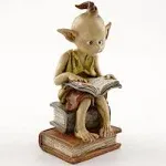 Top Collection Miniature Fairy Garden - Garden Pixie Elf Reading Book