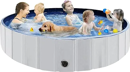 Juegoal 63x 12 Foldable Dog Pools for Large Dogs, Kids Swimming Pool with Hard P