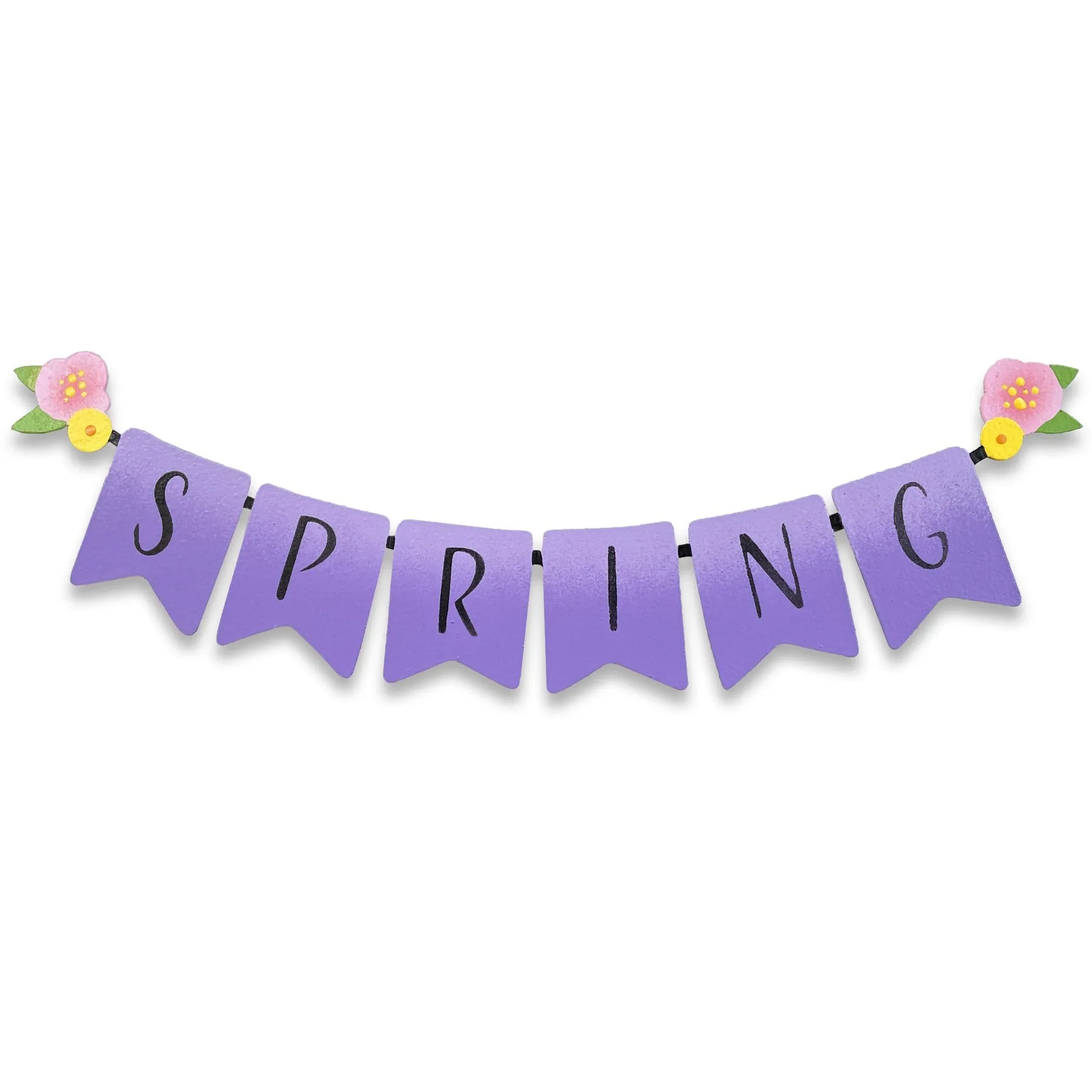 "Spring" Banner w/ Flowers Mini Art Pop Magnet