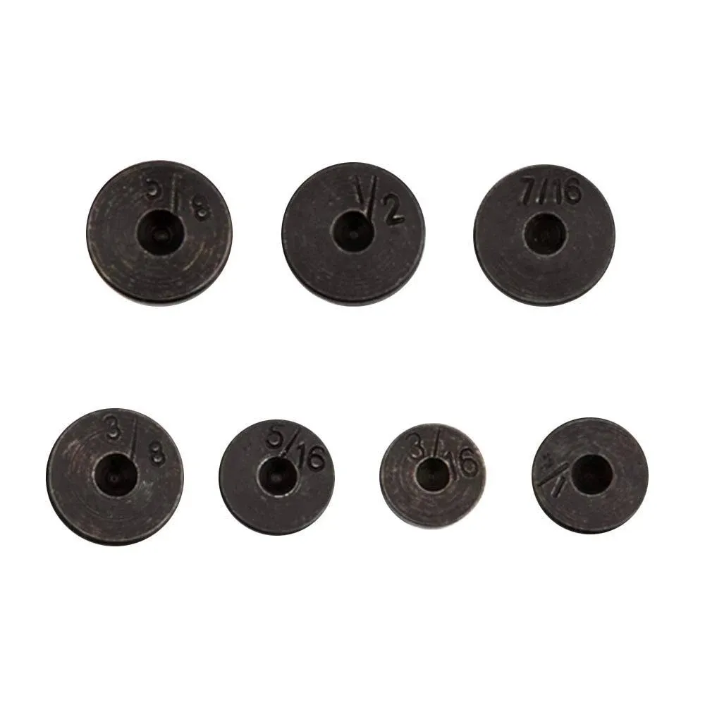 Double Flare Tool Adapters 7 Pcs 3/16, 1/4, 5/16, 3/8, 7/16, 1/2, 5/8 Inch Tu...