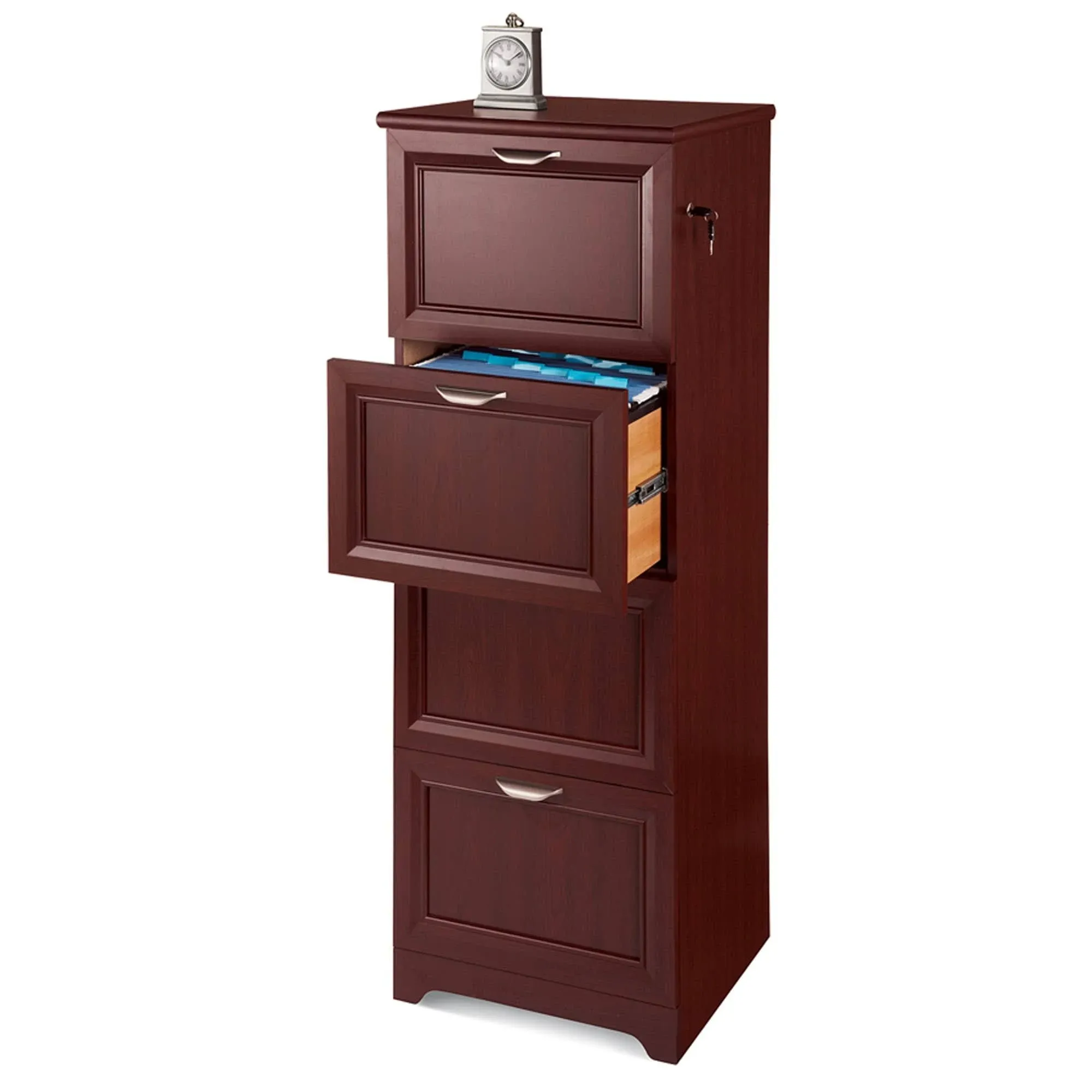 Realspace Magellan 19"d Vertical 4-Drawer File Cabinet, Classic Cherry