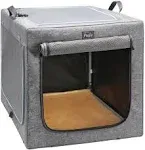 30inch Soft Dog Crate for Medium Dogs, 3-Doors Dog Kennel Carrier with Soft Mat, for Indoor Outdoor Travel