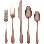 Cambridge Silversmiths Poet Satin 20 Piece Flatware Set - Copper