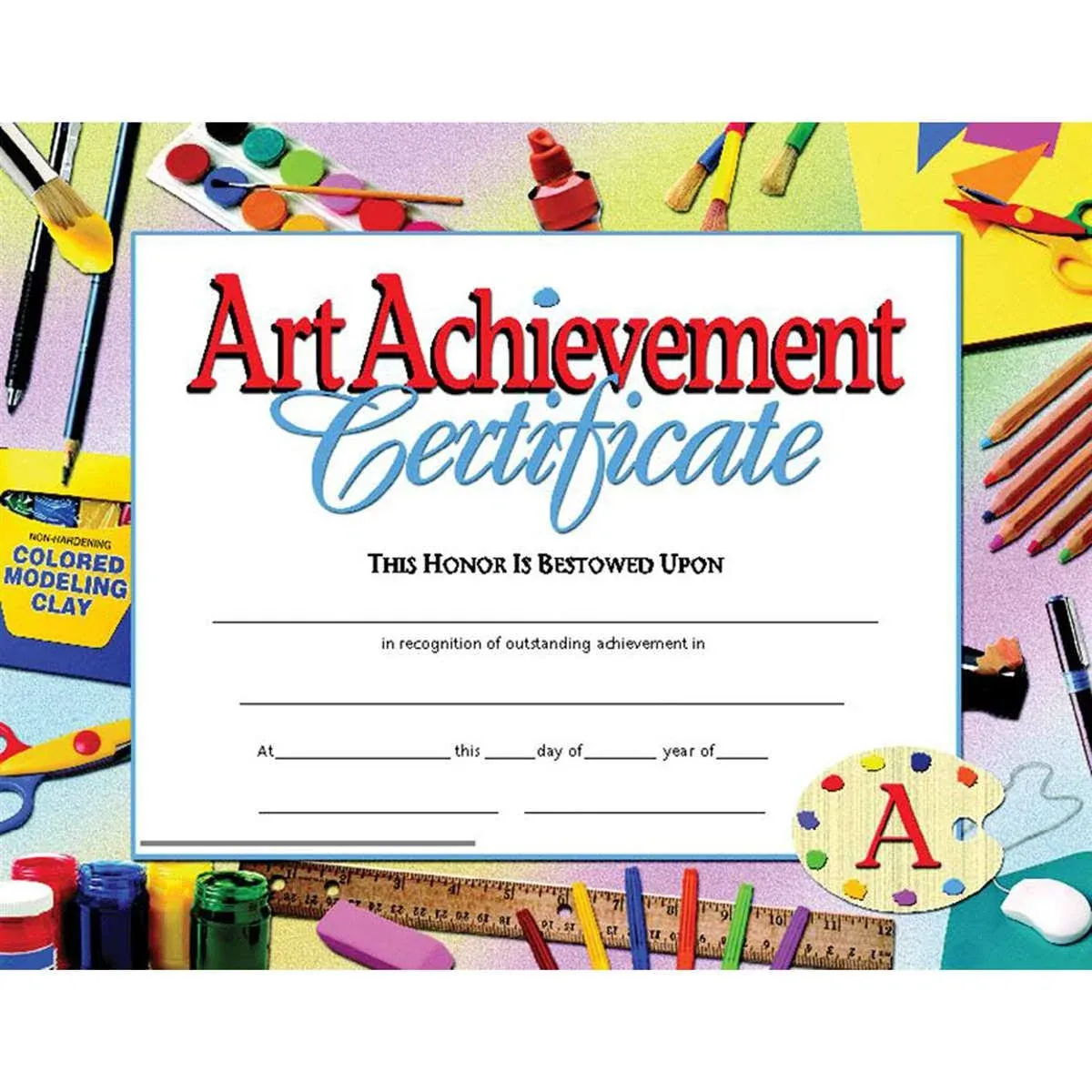 Hayes Art Achievement Certificate, 8.5" x 11", Pack of 30 (H-VA670)