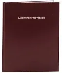 BookFactory Lab Notebook - 96 Pages (.25" Grid format), 8 7/8" x 11 1/4", Burgundy Cover, Section Sewn Hardbound Laboratory Notebook (LIRPE-096