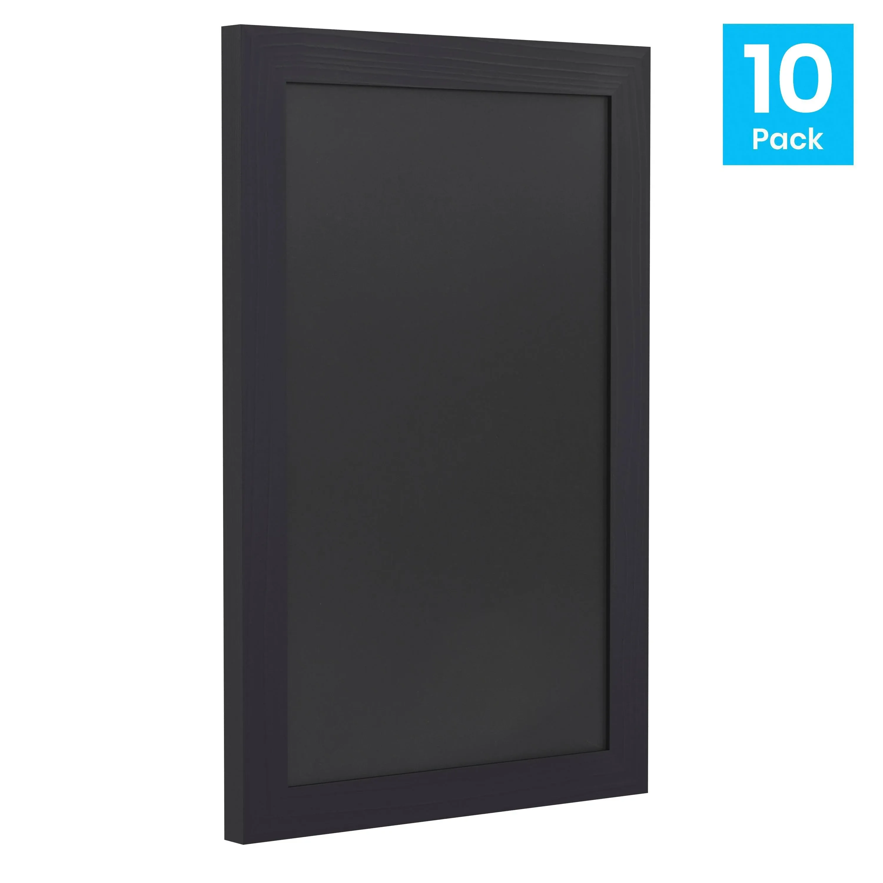 Flash Furniture Canterbury 11" x 17" Black Wall Mount Magnetic Chalkboard Sign, Hanging Wall Chalkboard Memo Board, Set of 10