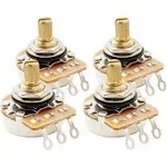 Musiclily Pro 4Pcs A250K Brass Inch Split Shaft Audio Taper Guitar Potentiometer