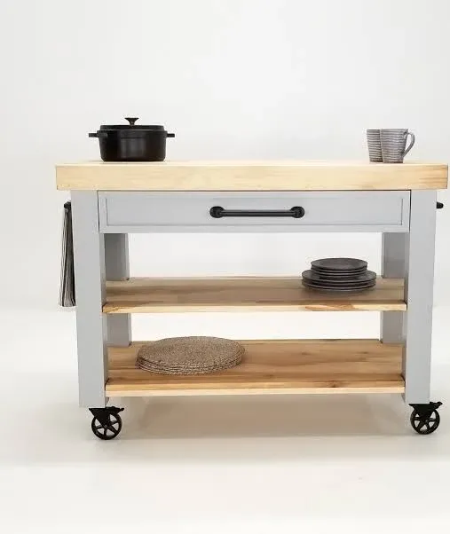 Custom CHEF Butcher Block Island or Cart - Solid Maple, Custom Paint & Hardware, Optional Casters - Culinary Enthusiasts