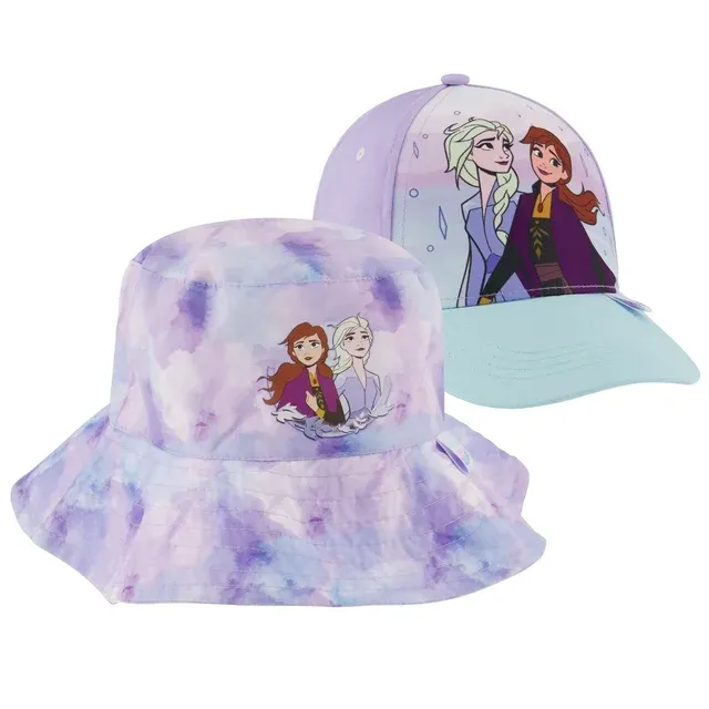 Frozen Elsa & Anna Bucket Hat and Baseball Cap, Toddlers Ages 2-4